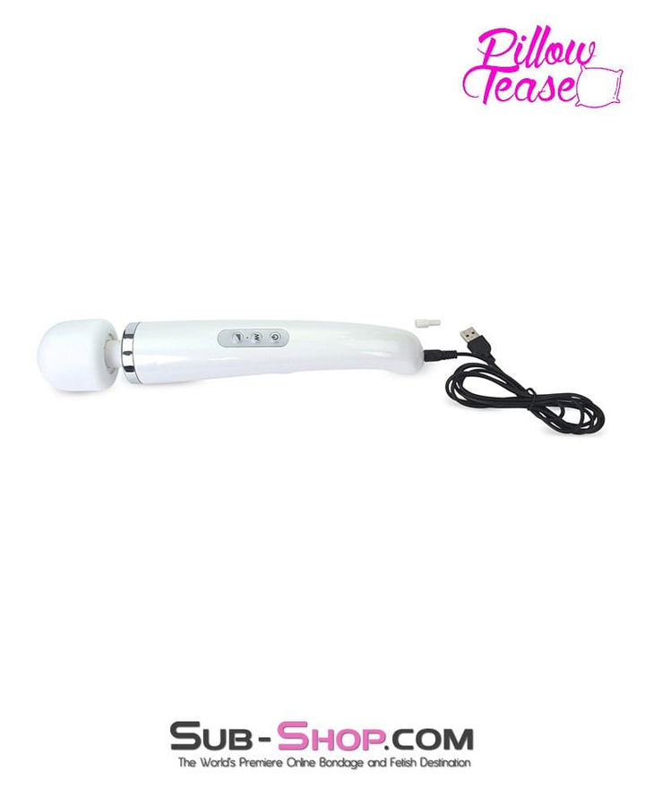 Massager 3453M      30 Speed Wireless USB Rechargeable Magic Wand Vibrator, White
