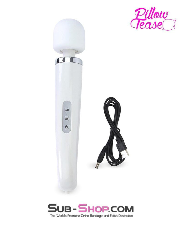 Massager 3453M      30 Speed Wireless USB Rechargeable Magic Wand Vibrator, White