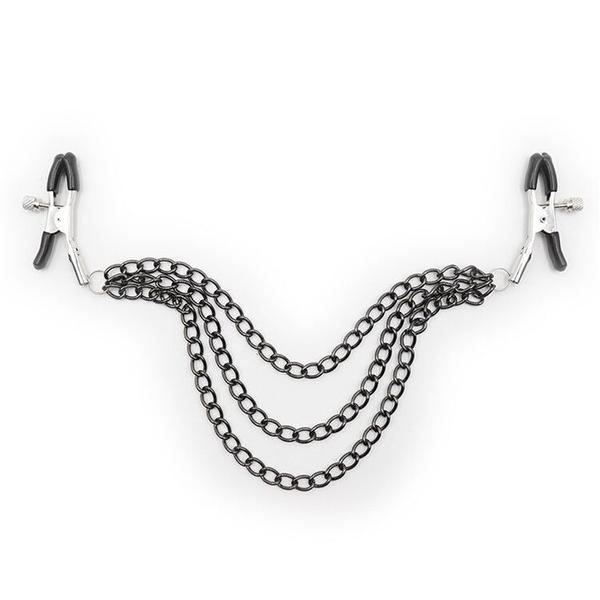 MEGA Deal 0228M      Blackline Triple Chain Nipple Jewelry Clamps - LAST CHANCE - Final Closeout!