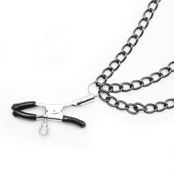 MEGA Deal 0228M      Blackline Triple Chain Nipple Jewelry Clamps - LAST CHANCE - Final Closeout!