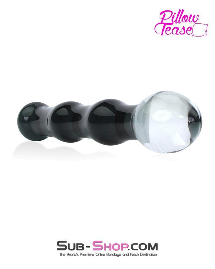 MEGA Deal 0230E      Black Ripple Double Ended Glass Dildo - LAST CHANCE - Final Closeout!
