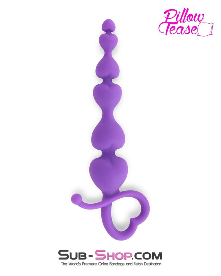 MEGA Deal 0258E      Purple Hearts Anal Beads - LAST CHANCE - Final Closeout!
