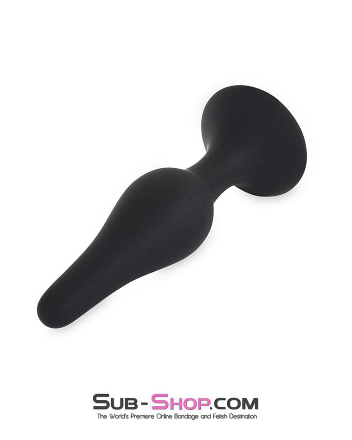 MEGA Deal 0548M      Advanced Training Long Black Silicone Butt Plug - MEGA Deal