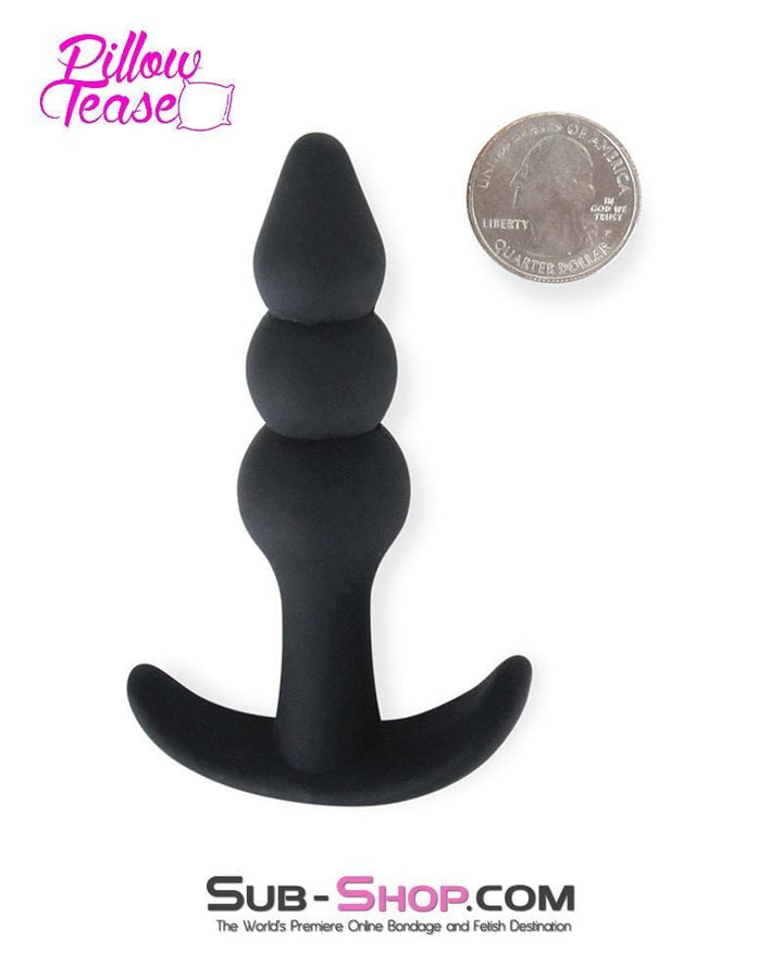 MEGA Deal 0650E      Small Black Silicone Ripple Butt Plug - LAST CHANCE - Final Closeout!