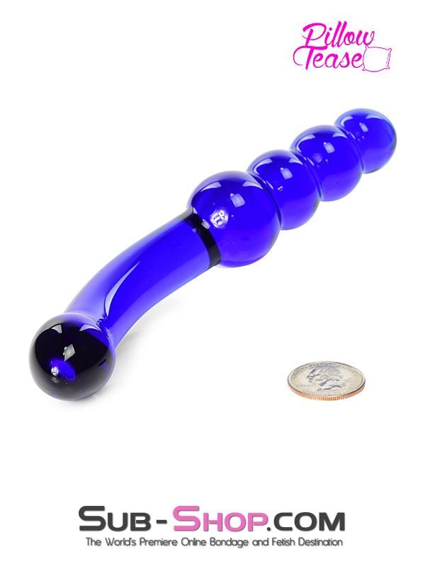 MEGA Deal 0662M      Cobalt Blue Double Ended Small Glass Massager - LAST CHANCE - Final Closeout!