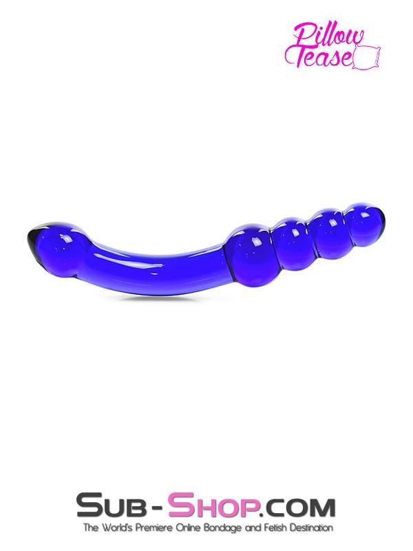 MEGA Deal 0662M      Cobalt Blue Double Ended Small Glass Massager - LAST CHANCE - Final Closeout!