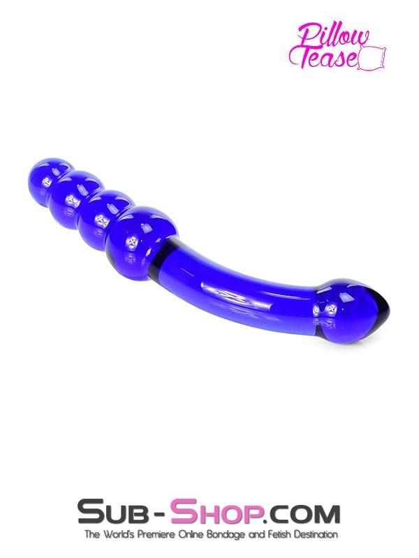 MEGA Deal 0662M      Cobalt Blue Double Ended Small Glass Massager - LAST CHANCE - Final Closeout!