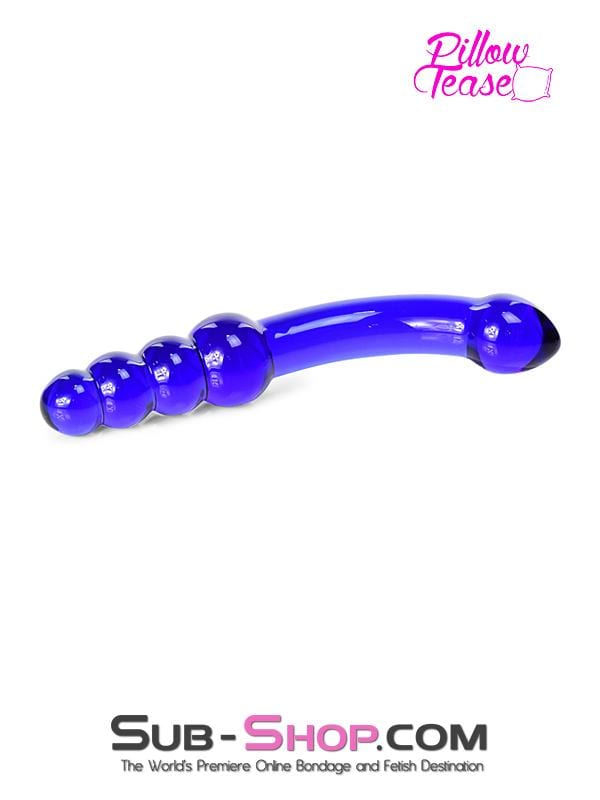 MEGA Deal 0662M      Cobalt Blue Double Ended Small Glass Massager - LAST CHANCE - Final Closeout!