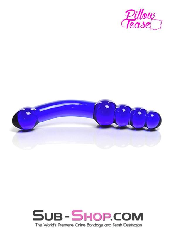 MEGA Deal 0662M      Cobalt Blue Double Ended Small Glass Massager - LAST CHANCE - Final Closeout!