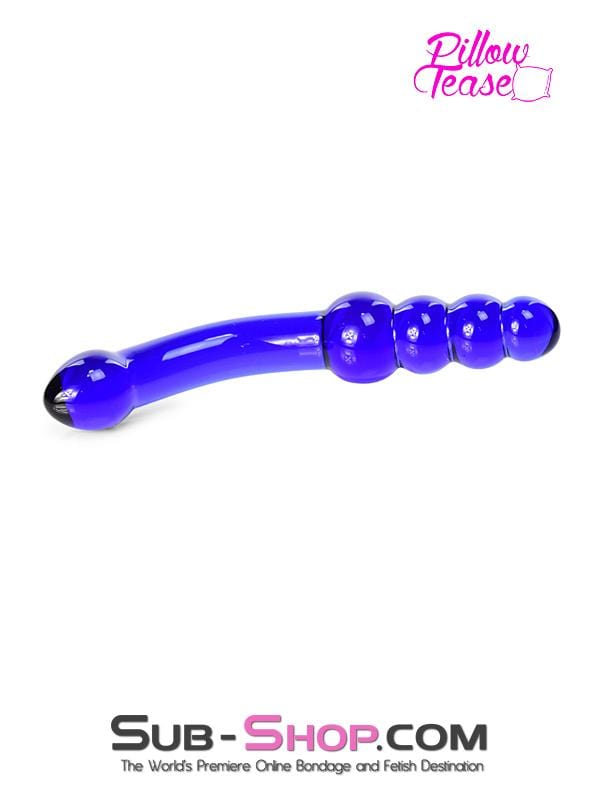 MEGA Deal 0662M      Cobalt Blue Double Ended Small Glass Massager - LAST CHANCE - Final Closeout!