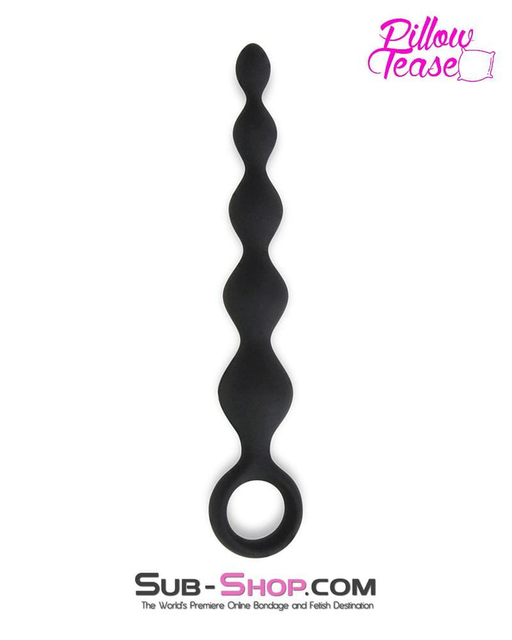 MEGA Deal 0688E      Black Silicone Anal Beads with Super Climax Pull Cord - LAST CHANCE - Final Closeout!