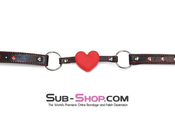 MEGA Deal 1849RS      Love Gag Red Heart Shaped Ballgag with Hearts Strap - LAST CHANCE - Final Closeout!