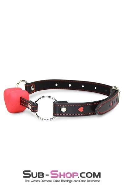 MEGA Deal 1849RS      Love Gag Red Heart Shaped Ballgag with Hearts Strap - LAST CHANCE - Final Closeout!