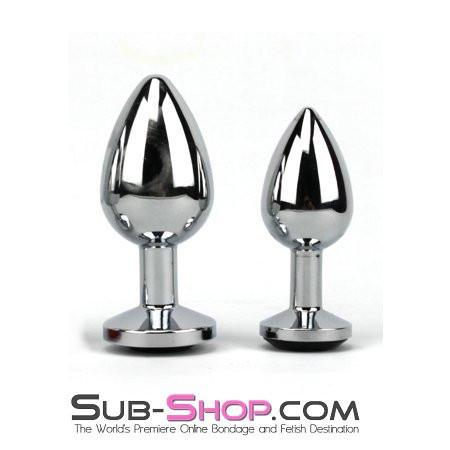 MEGA Deal 1853M      Chromed Aluminum Light Weight Rhinestone Crystal Tipped Butt Plug, Medium - MEGA Deal