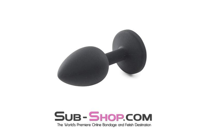 MEGA Deal 2794M      Small Black Silicone Anal Plug with Sapphire Crystal - LAST CHANCE - Final Closeout!