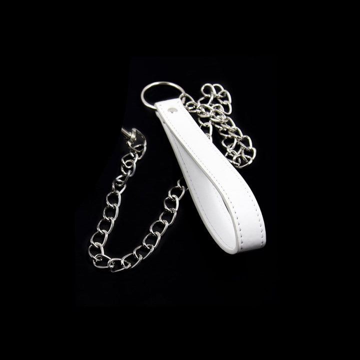 MEGA Deal 2926MQ      White Handle Chained Bondage Leash - LAST CHANCE - Final Closeout!