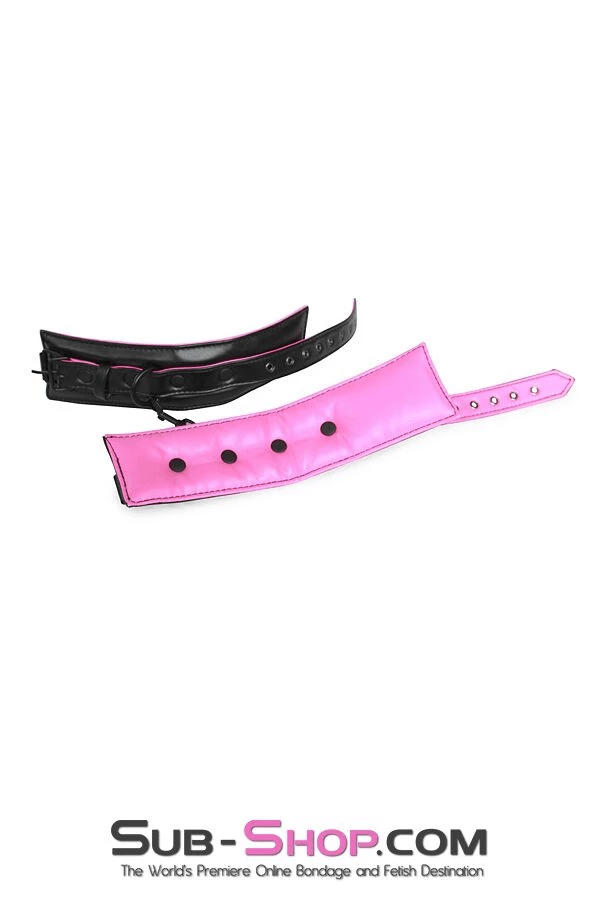 MEGA Deal 4799RS      Deluxe Padded Blackline Ankle Cuffs with Hot Pink Lining - LAST CHANCE - Final Closeout!