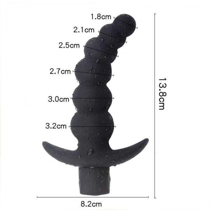 MEGA Deal 6946M      Black Graduated Beaded Vibrating Butt Plug - LAST CHANCE - Final Closeout!