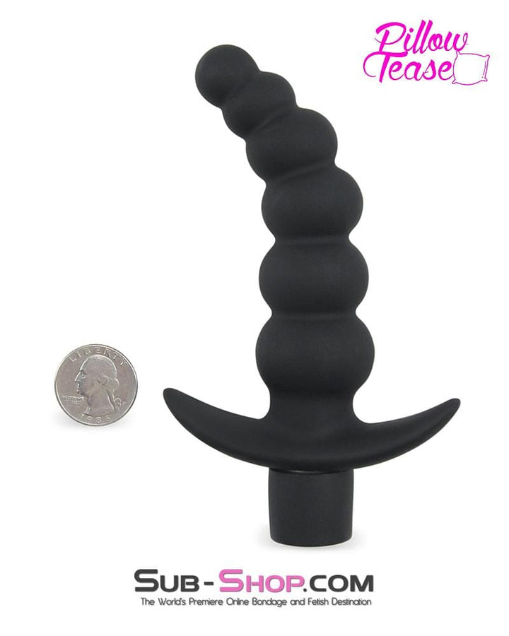 MEGA Deal 6946M      Black Graduated Beaded Vibrating Butt Plug - LAST CHANCE - Final Closeout!