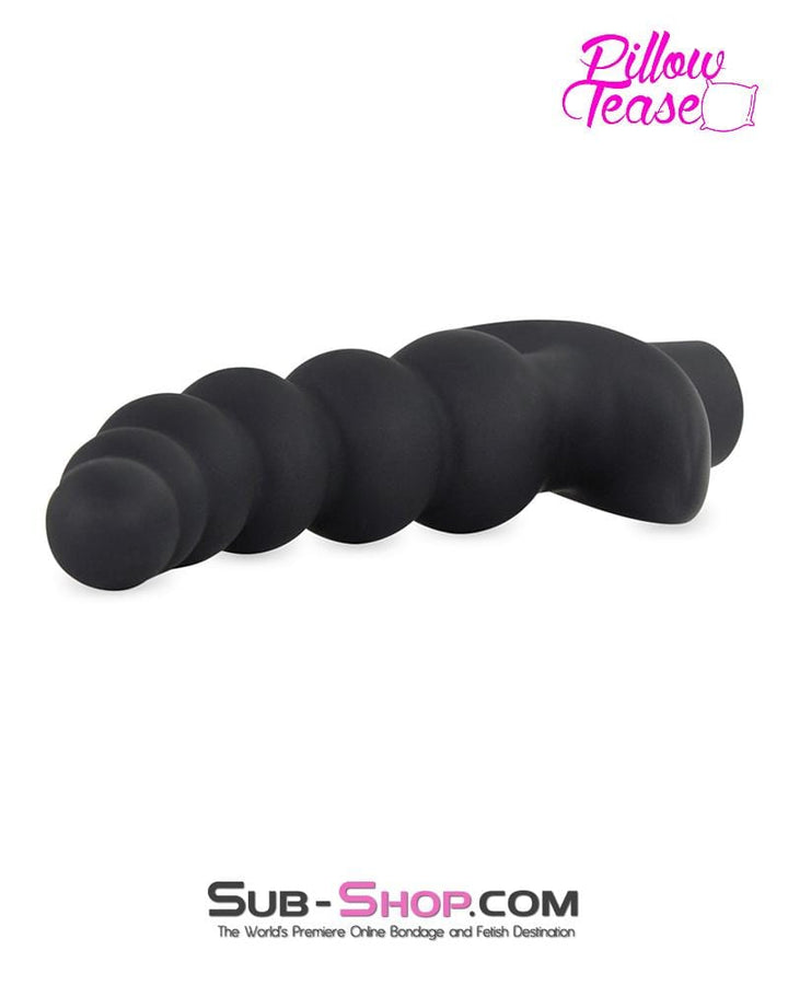 MEGA Deal 6946M      Black Graduated Beaded Vibrating Butt Plug - LAST CHANCE - Final Closeout!