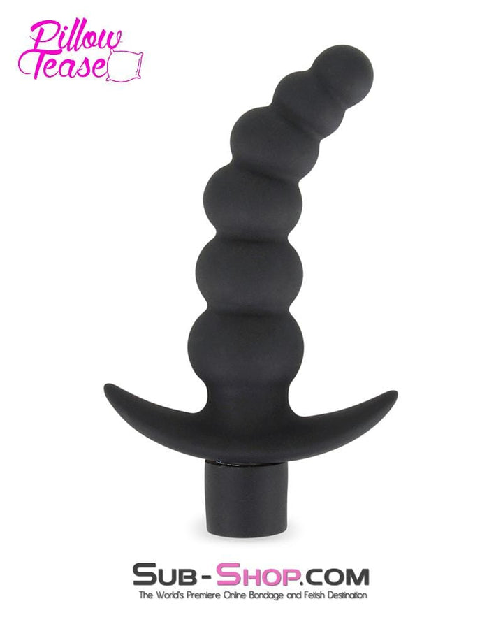 MEGA Deal 6946M      Black Graduated Beaded Vibrating Butt Plug - LAST CHANCE - Final Closeout!