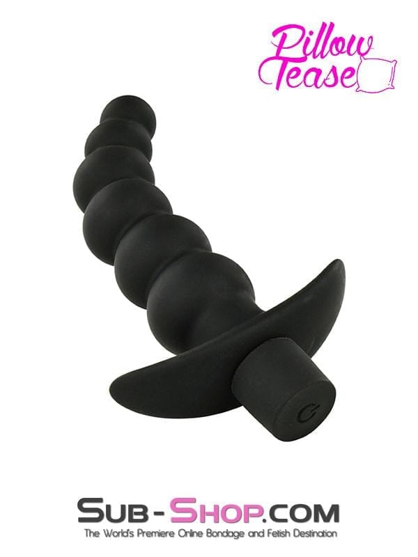 MEGA Deal 6946M      Black Graduated Beaded Vibrating Butt Plug - LAST CHANCE - Final Closeout!