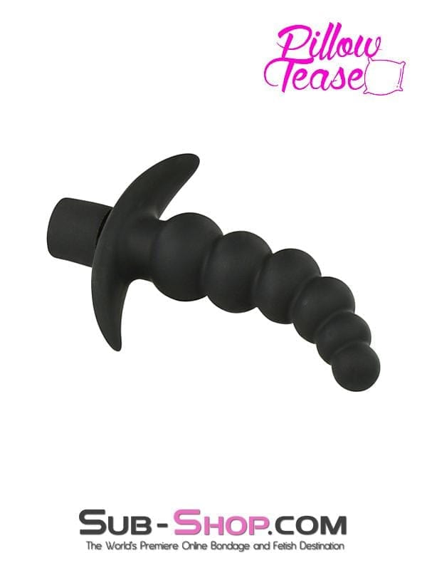 MEGA Deal 6946M      Black Graduated Beaded Vibrating Butt Plug - LAST CHANCE - Final Closeout!