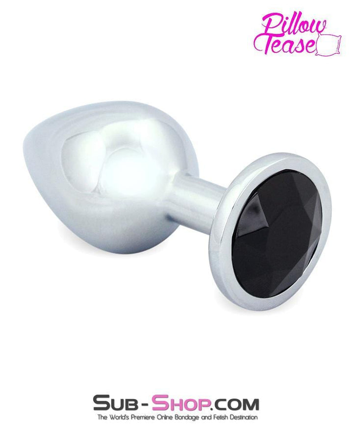 MEGA Deal 7031E      Medium Black Gem Base Chromed Steel Anal Plug - LAST CHANCE - Final Closeout!