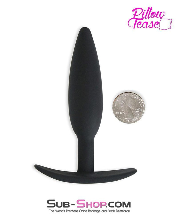 MEGA Deal 7032E      Small Slim Black Silicone Anal Starter Plug - LAST CHANCE - Final Closeout!