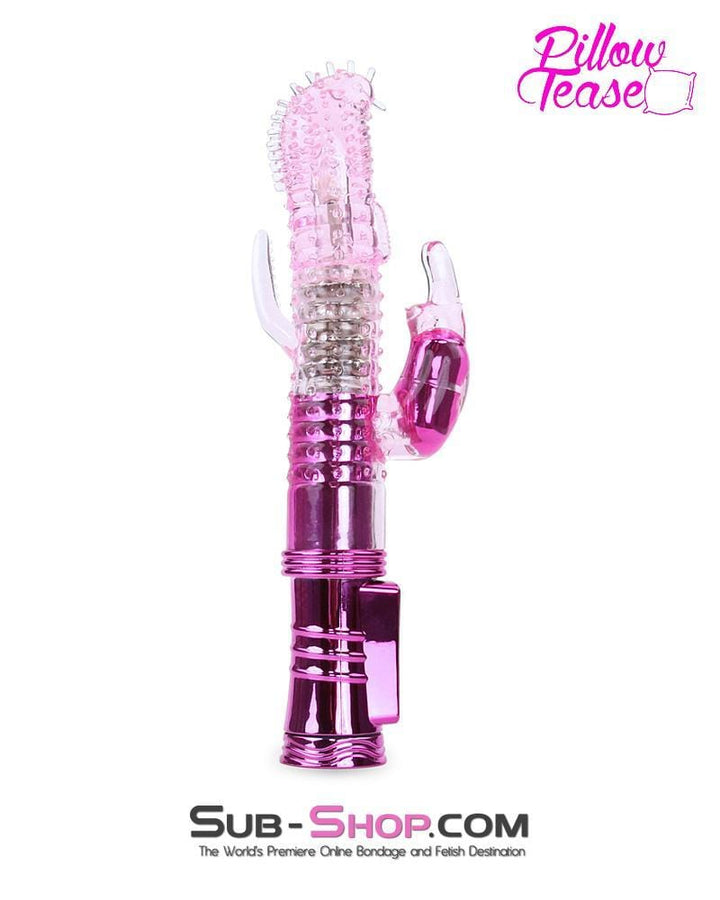 MEGA Deal 7090E      Multi-Function Nubby Jelly Vibrator with Clit and Anal Stimulator, Rotation and Vibration - LAST CHANCE - Final Closeout!