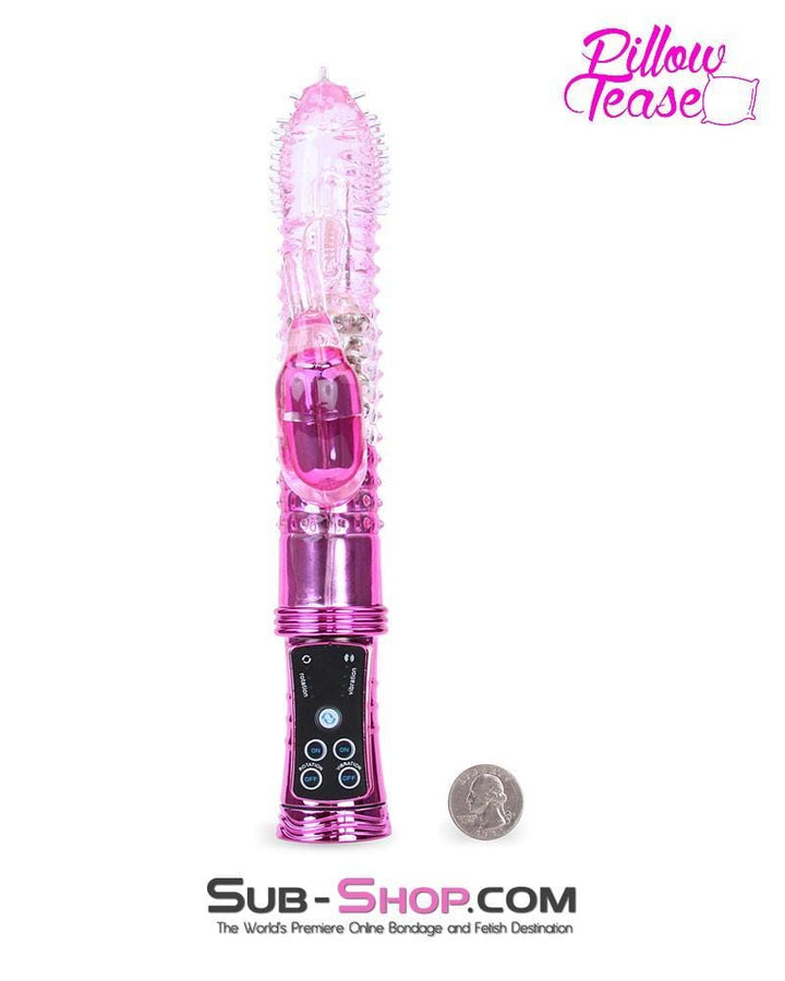 MEGA Deal 7090E      Multi-Function Nubby Jelly Vibrator with Clit and Anal Stimulator, Rotation and Vibration - LAST CHANCE - Final Closeout!