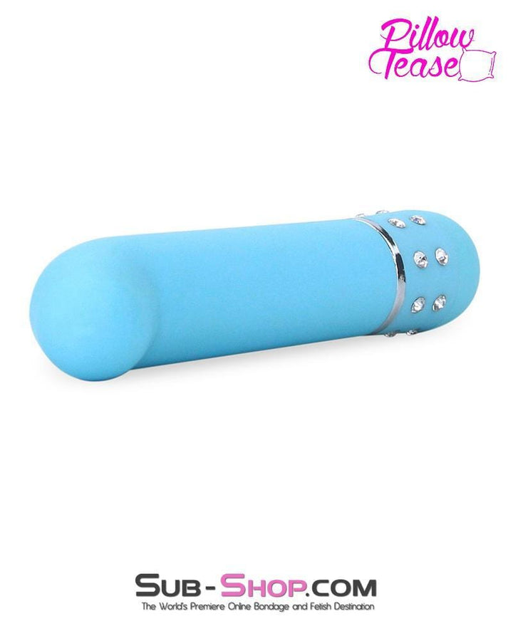 MEGA Deal 7091E      Blue Jeweled Shaped Bullet Vibrator - LAST CHANCE - Final Closeout!