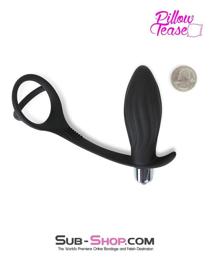 MEGA Deal 7153S      Vibrating Silicone Waves Butt Plug with Cock and Balls Ring - LAST CHANCE - Final Closeout!