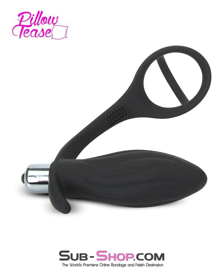 MEGA Deal 7153S      Vibrating Silicone Waves Butt Plug with Cock and Balls Ring - LAST CHANCE - Final Closeout!