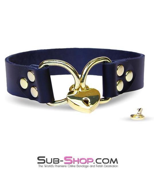 MEGA Deal 7862A      Heart of Gold Locking Padlock BDSM Collar - LAST CHANCE - Final Closeout!