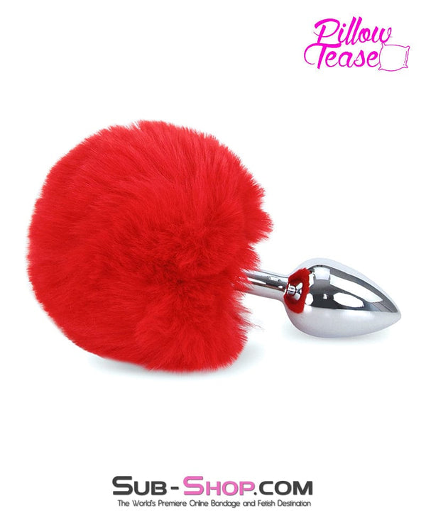 MEGA Deal 8850M      Red Tail Bunny Butt Tail Stainless Steel Anal Plug - LAST CHANCE - Final Closeout!