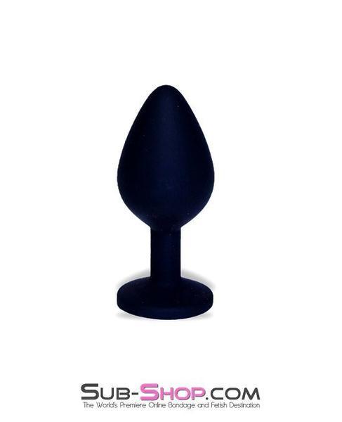MEGA Deal 8865MH      Soft Silicone Butt Plug with Crystal Tip, Medium Plug Rhinestone Crystal - LAST CHANCE - Final Closeout!