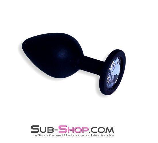 MEGA Deal 8865MH      Soft Silicone Butt Plug with Crystal Tip, Medium Plug Rhinestone Crystal - LAST CHANCE - Final Closeout!