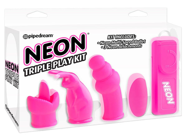 MEGA Deal 9047P      Neon Triple Play Vibrator Kit - LAST CHANCE - Final Closeout!
