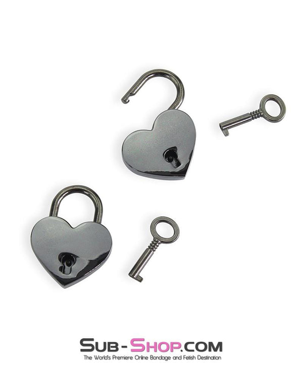 MEGA Deal 9725AE      Black Chrome Heart Bondage Gear Padlock - MEGA Deal