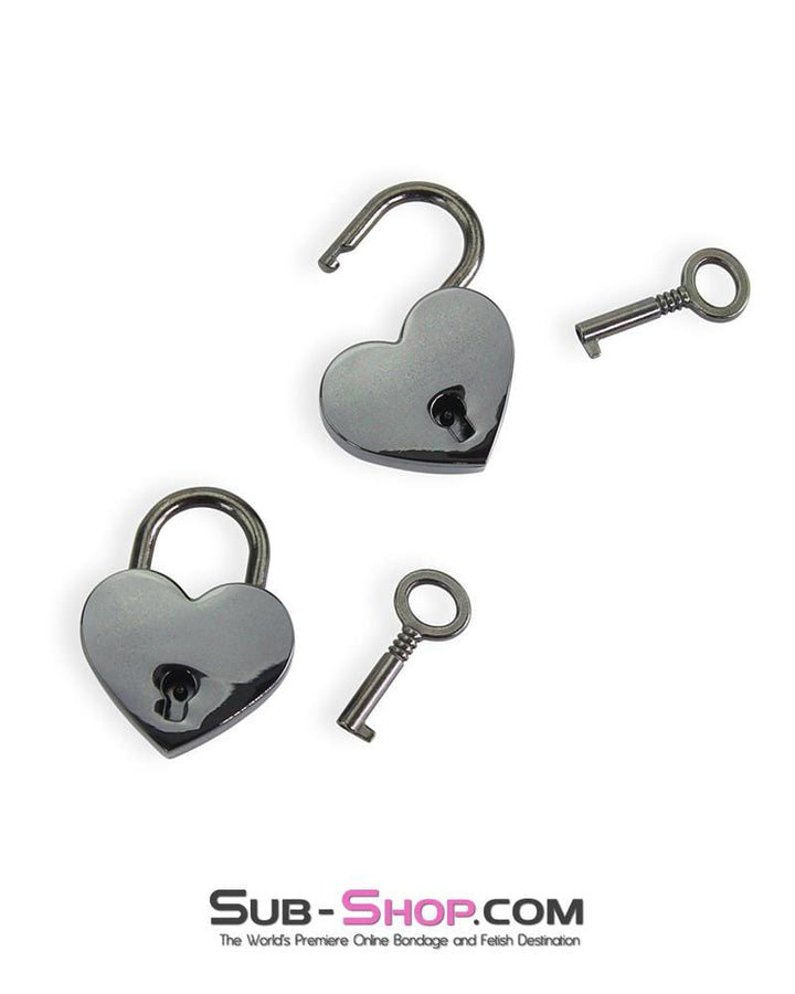 MEGA Deal 9725AE      Black Chrome Heart Bondage Gear Padlock - MEGA Deal