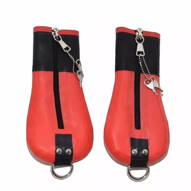 Mitten 1641DL      Locking Zipper Latex Bondage Mittens