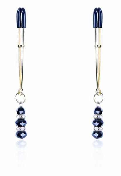 Nipple Clamp 6779DL      Rhinestone Beaded Gold Tone Tweezer Nipple Clamps