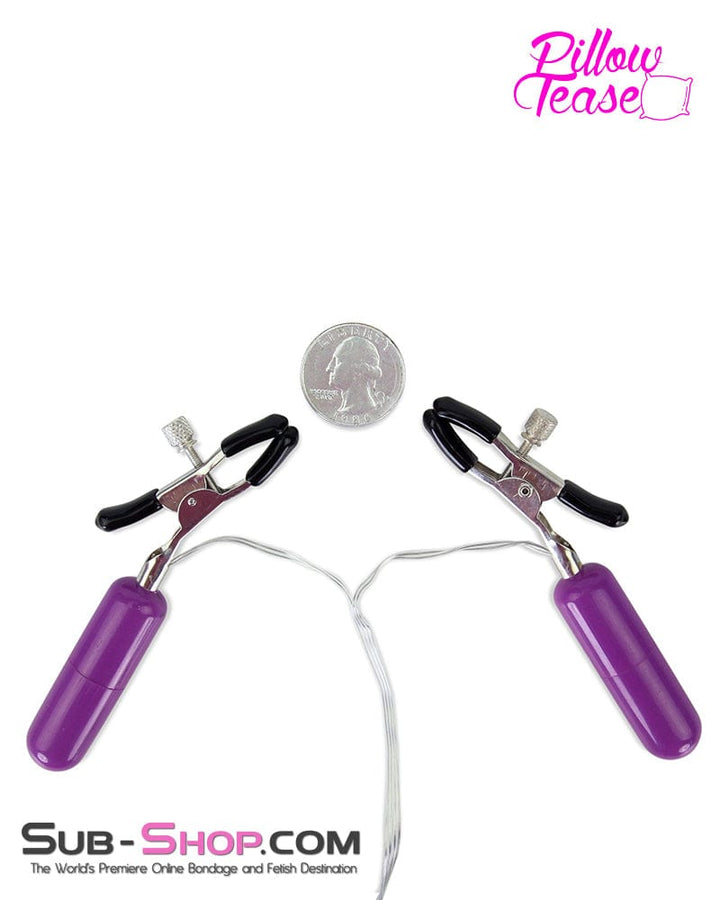 Nipple Clamp 9007M      7 Function Vibrating Purple Nipple Clamps Set