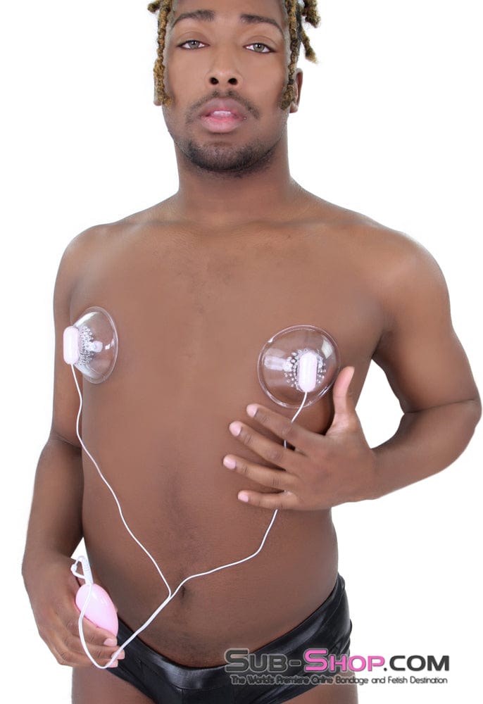 Nipple Suction 0182E      Pink Vibrating Nipple Stimulator Cups