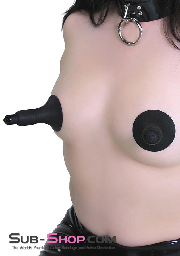 Nipple Suction 0773M      Vibrating Black Silicone Breast Suction Cup with Nipple Stimulators Inside, 1 pc.