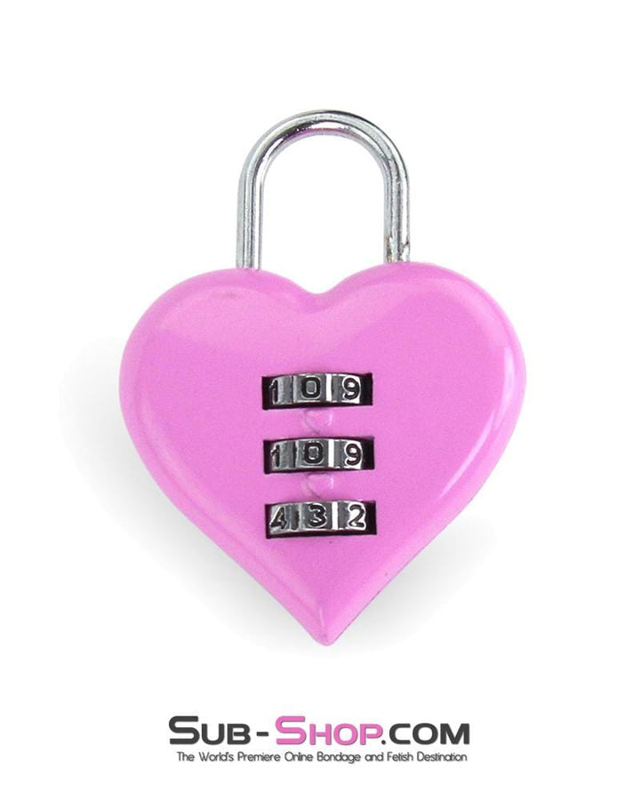 Padlock 3307M      Pink Heart Combination Bondage Gear Lock
