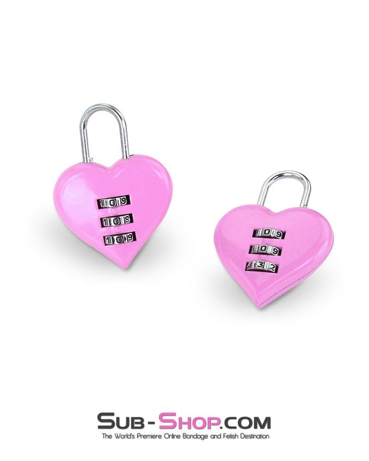 Padlock 3307M      Pink Heart Combination Bondage Gear Lock