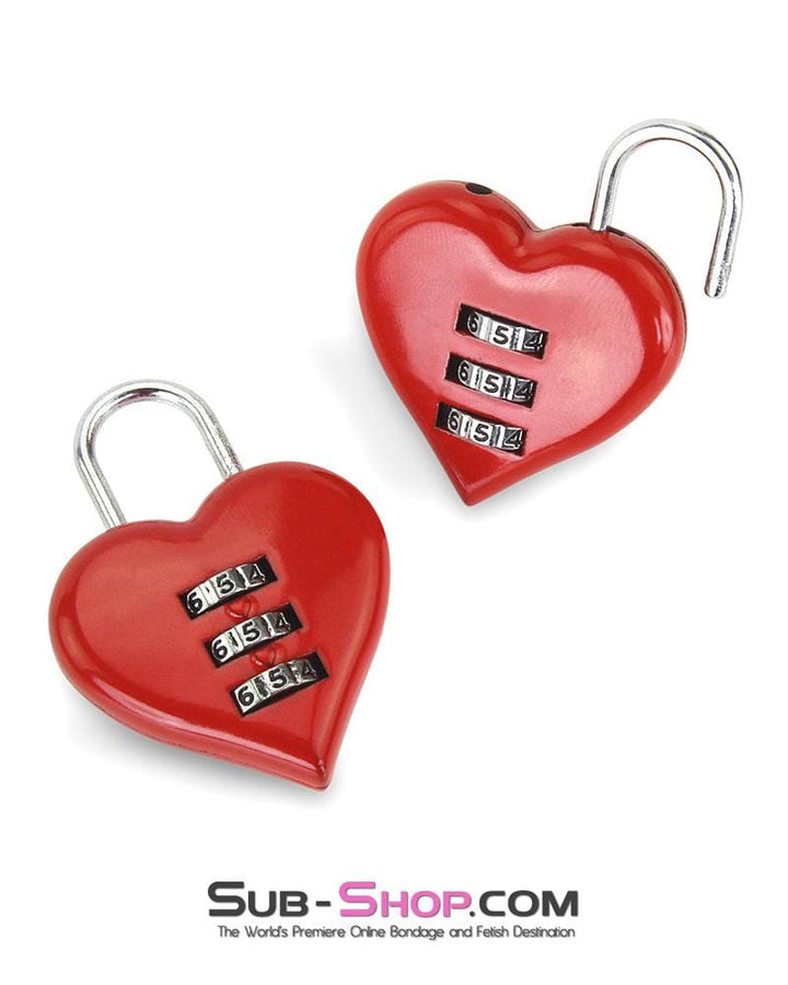 Padlock 3427M      Red Heart Combination Bondage Gear Lock