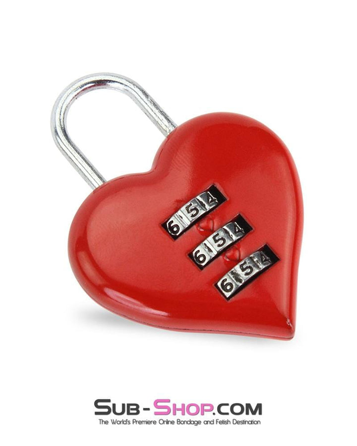 Padlock 3427M      Red Heart Combination Bondage Gear Lock